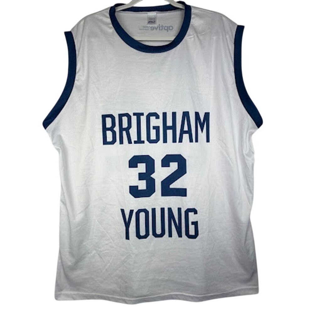 BYU Jimmer Fredette Retirement Jersey #32 Basketball Adult XL White Blue